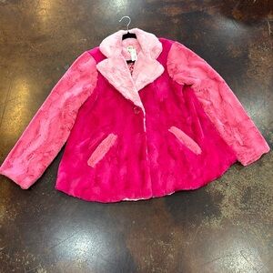 Ivy Jane pink faux fur coat